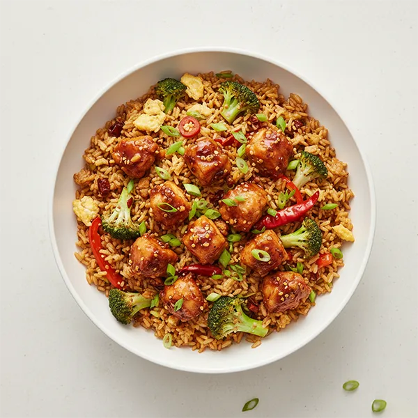 Sichuan Chicken With Broccoli Fried Rice